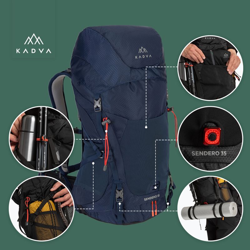Trekkingový batoh KADVA Sendero 35 l oceľovo modrý 22