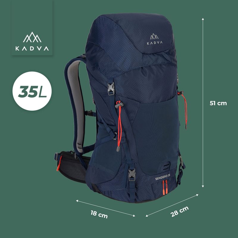 Trekkingový batoh KADVA Sendero 35 l oceľovo modrý 23
