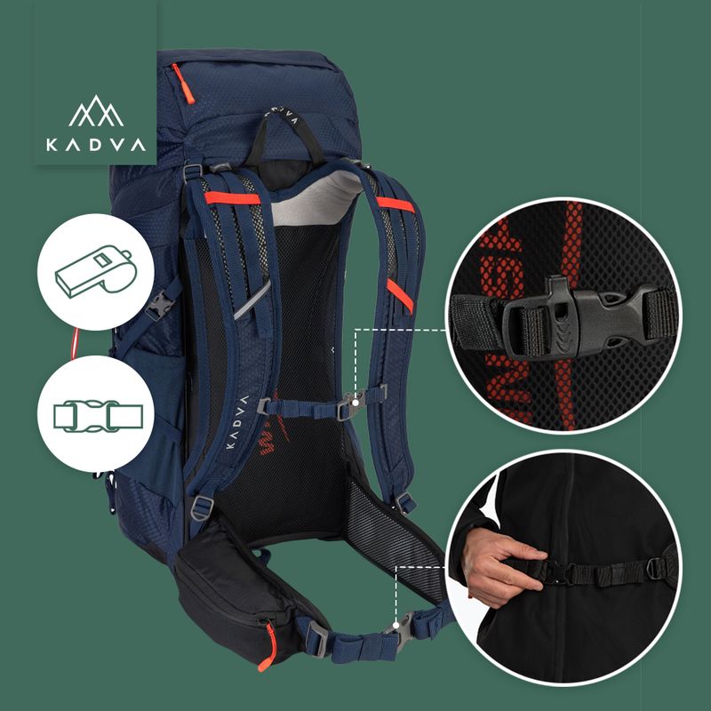 Trekkingový batoh KADVA Sendero 35 l oceľovo modrý 24