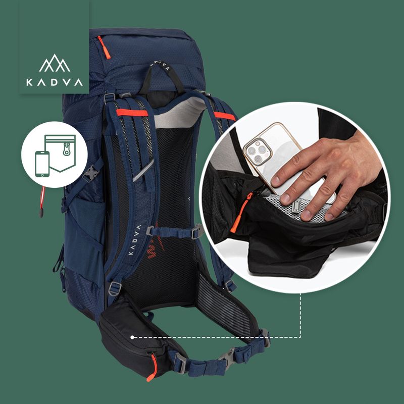 Trekkingový batoh KADVA Sendero 35 l oceľovo modrý 25