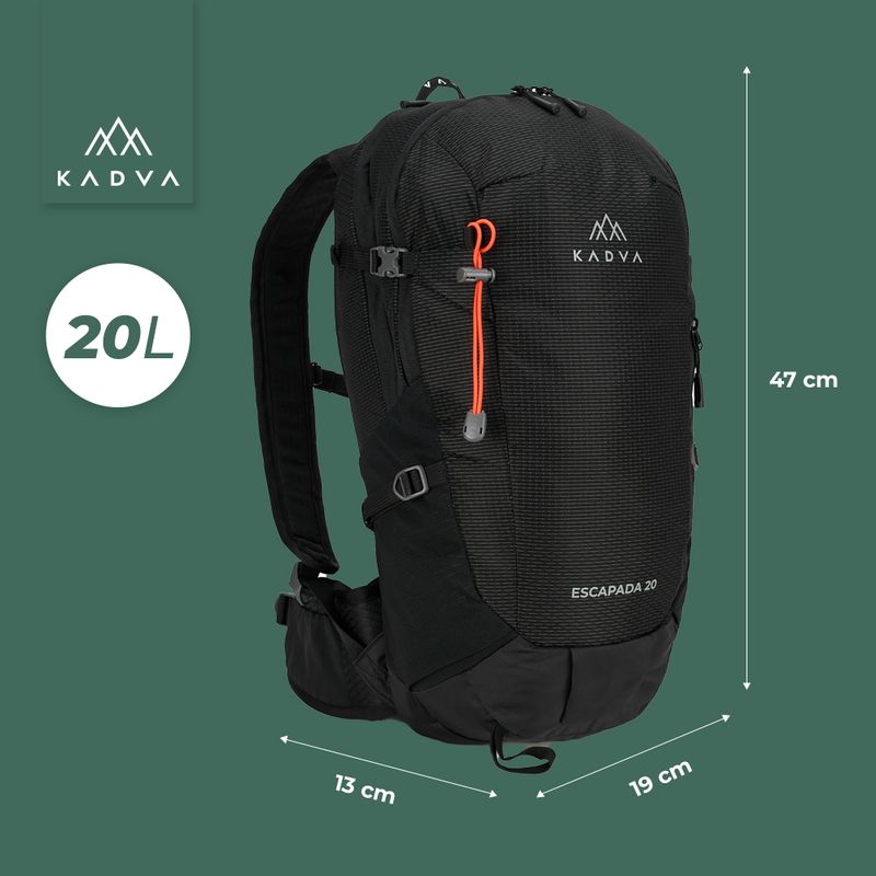 Turistický batoh KADVA Escapada 20 l čierny 18