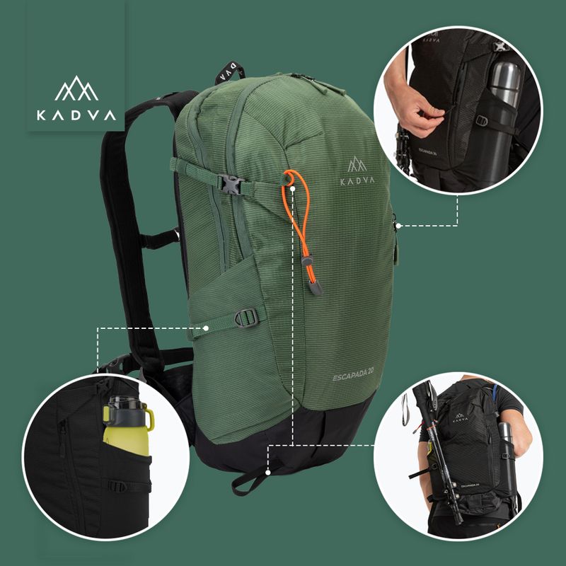 Turistický batoh KADVA Escapada 20 l zelený 17