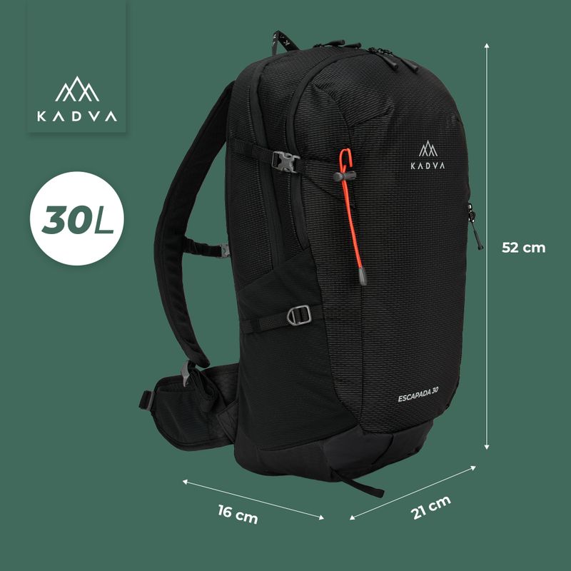 Turistický batoh KADVA Escapada 30 l čierny 24