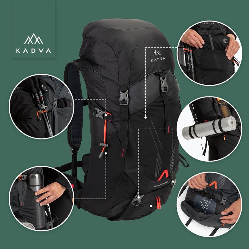 Trekkingový batoh KADVA Vagabundo 40 l čierny 24