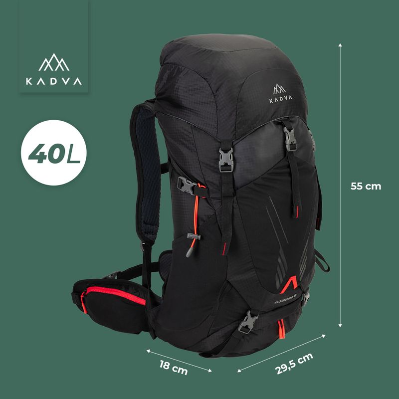 Trekkingový batoh KADVA Vagabundo 40 l čierny 25