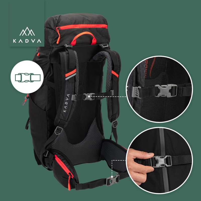 Trekkingový batoh KADVA Vagabundo 40 l čierny 28