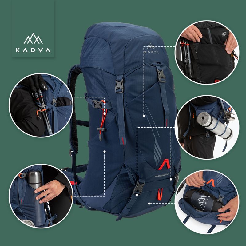 Trekkingový batoh KADVA Vagabundo 40 l modrý 25