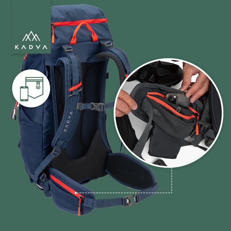 Trekkingový batoh KADVA Vagabundo 40 l modrý 29