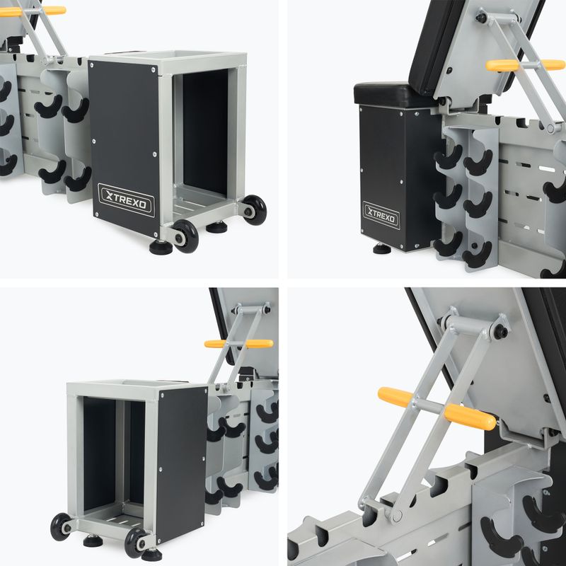 Nastaviteľná tréningová lavica XTREXO Storage čierna 8