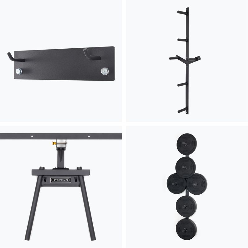 Klietka na stenu TREXO Mercury s lavičkou a stojanom na dosky čierna 8