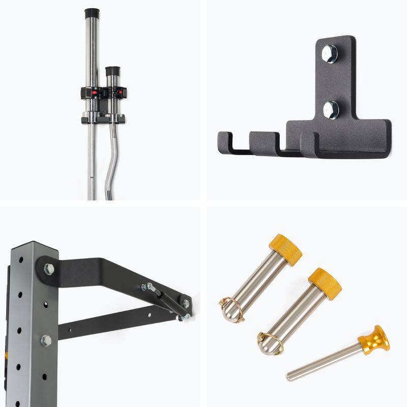 Klietka na stenu TREXO Mercury s lavičkou a stojanom na dosky čierna 9