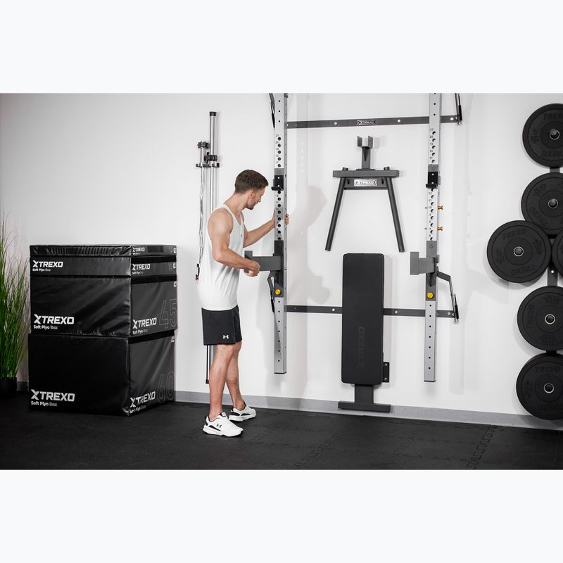 Klietka na stenu XTREXO Mercury s lavičkou a stojanom na dosky čierna 12