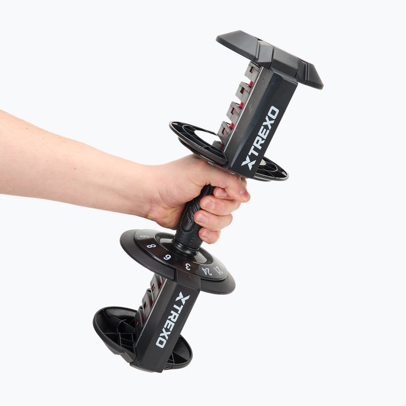 Nastaviteľný držiak činky XTREXO 24 kg TXO-B4W002-B čierny 6
