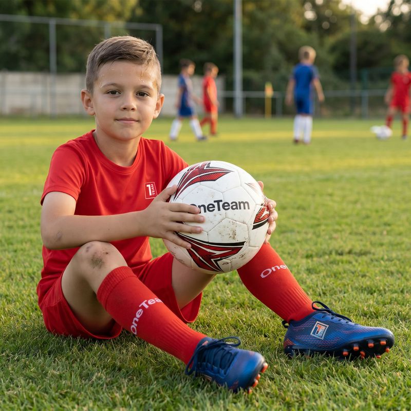 Detská futbalová súprava OneTeam Precision Set tričko a šortky červená 15