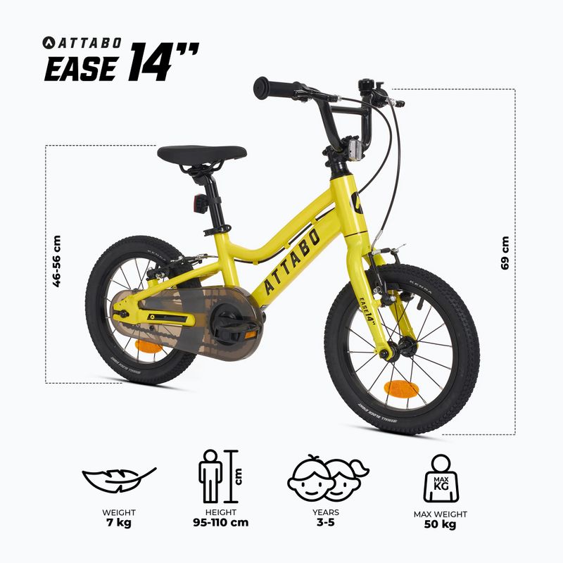 Detský bicykel ATTABO EASE 14" yellow 2