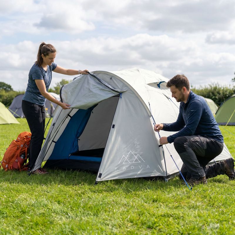 Kempingový stan pre 4 osoby KADVA CAMPdome 4 grey 9