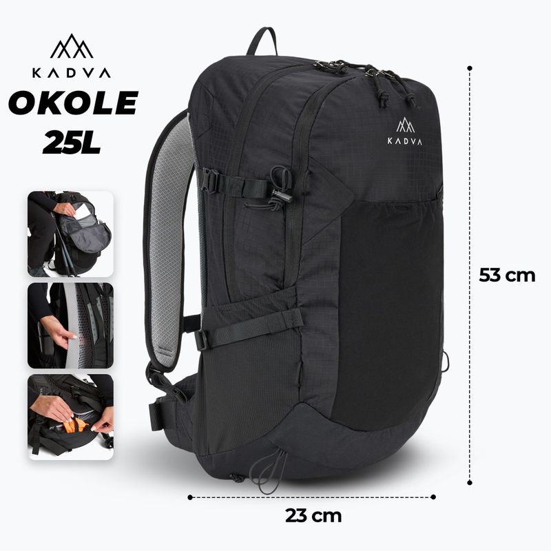 Turistický batoh KADVA Okole 25 l čierny 2