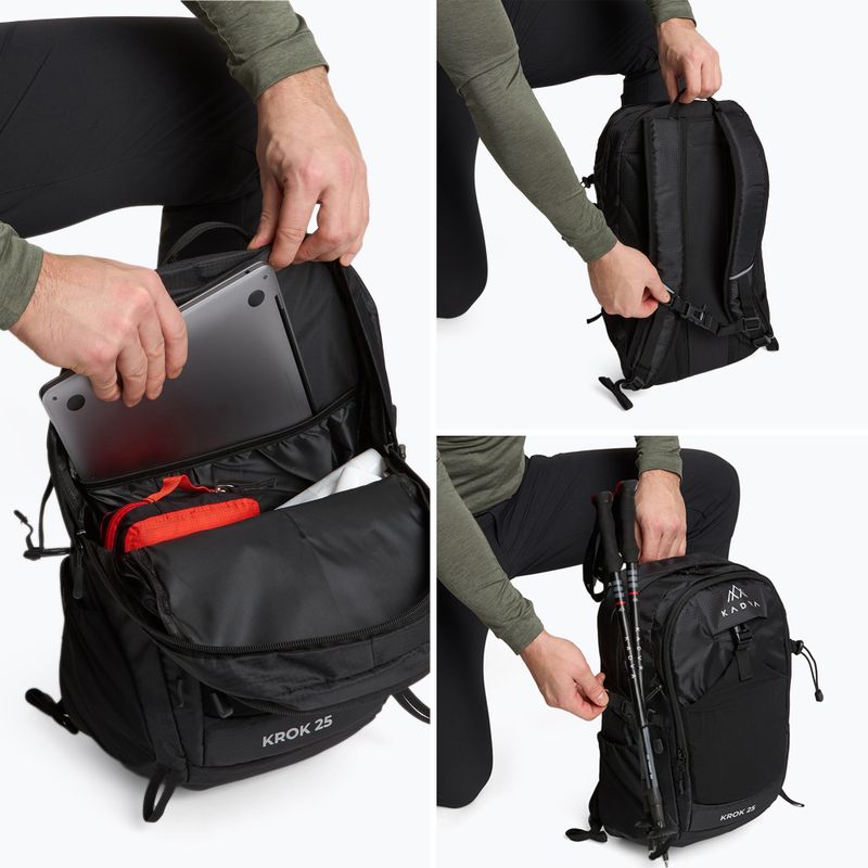 Turistický batoh KADVA vrecko na laptop 25 l čierny 9