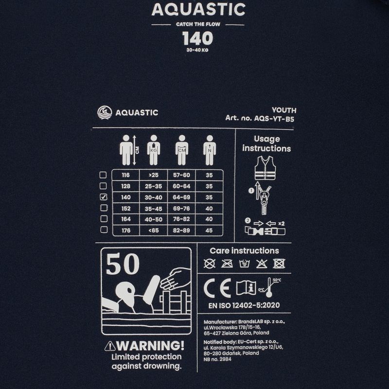 AQUASTIC Youth 50N zelená detská bezpečnostná vesta 6