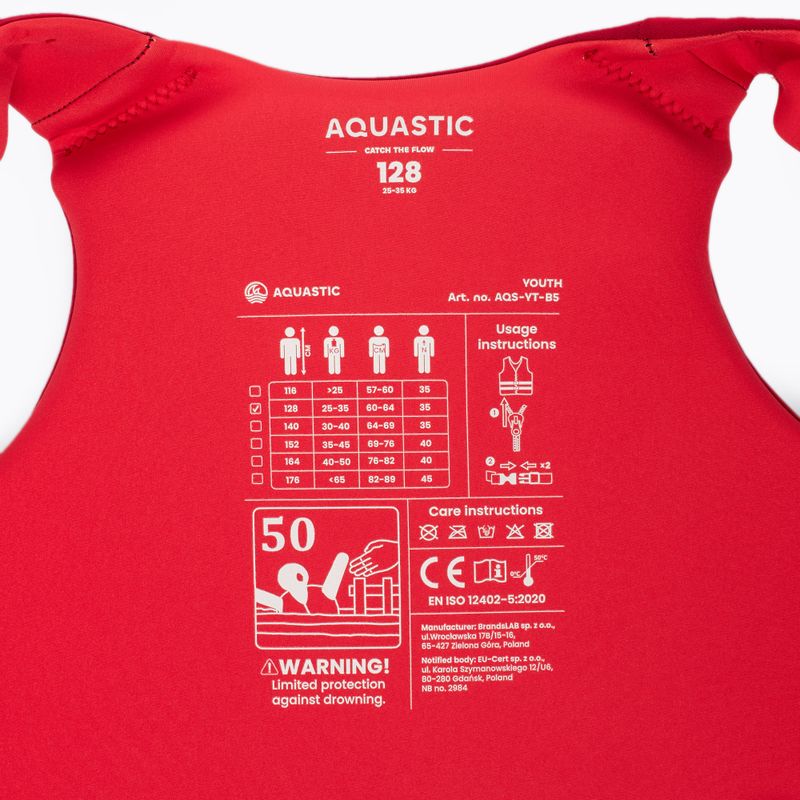 Detská plávacia vesta AQUASTIC Youth 50N Red 6
