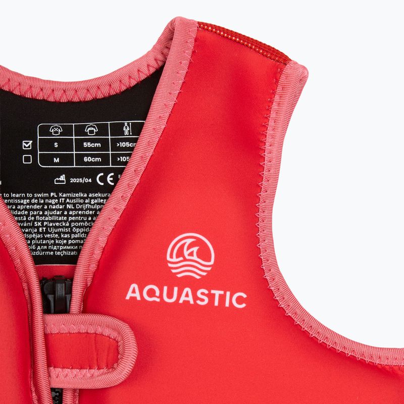 AQUASTIC Juniorská detská vesta tmavoružová 3
