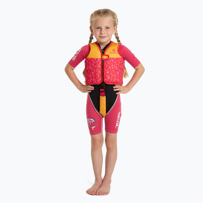 Detská bezpečnostná vesta AQUASTIC Junior pink/yellow 3