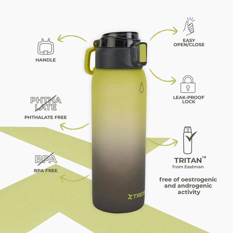 Fľaša XTREXO Haust 1000 ml žltá/čierna 3