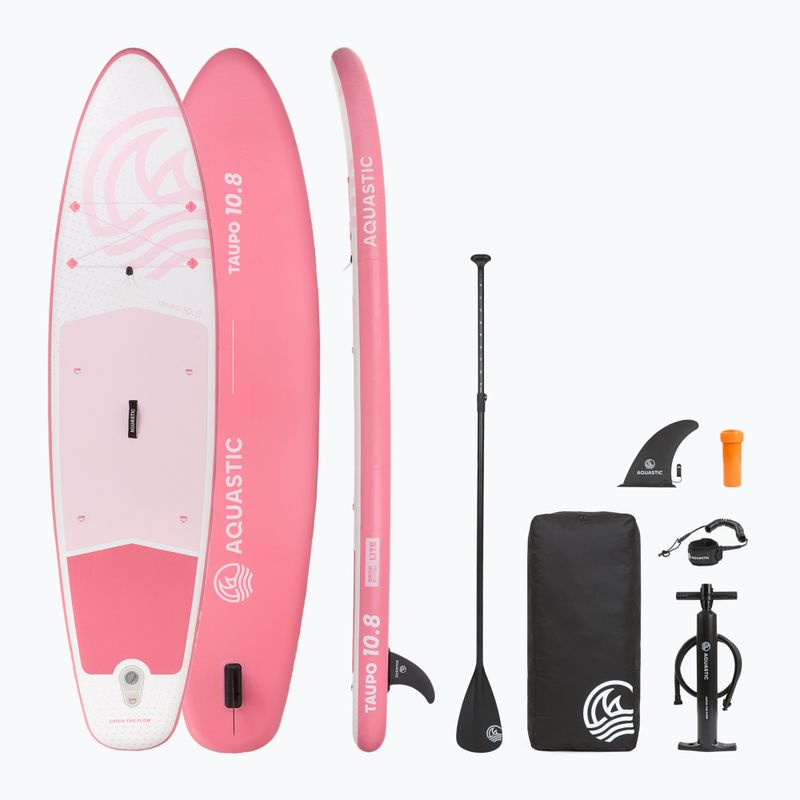 Súprava doska SUP nafukovacia AQUASTIC Taupo 10'8" allround pink