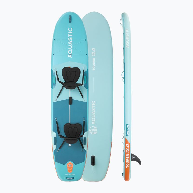 Súprava doska SUP nafukovacia AQUASTIC Tourer 12'0" 2-os green