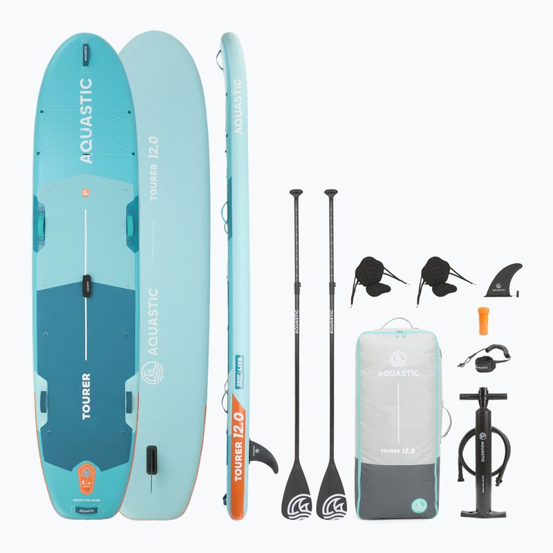 Súprava doska SUP nafukovacia AQUASTIC Tourer 12'0" 2-os zelená