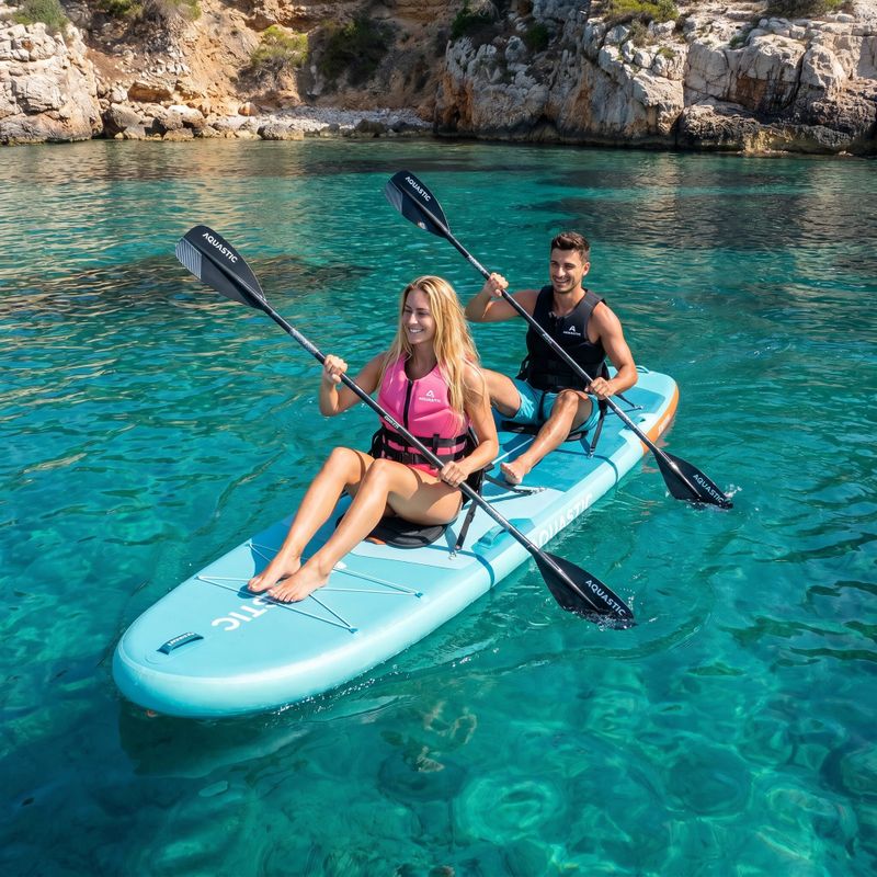 Súprava doska SUP nafukovacia AQUASTIC Tourer 12'0" 2-os zelená 21