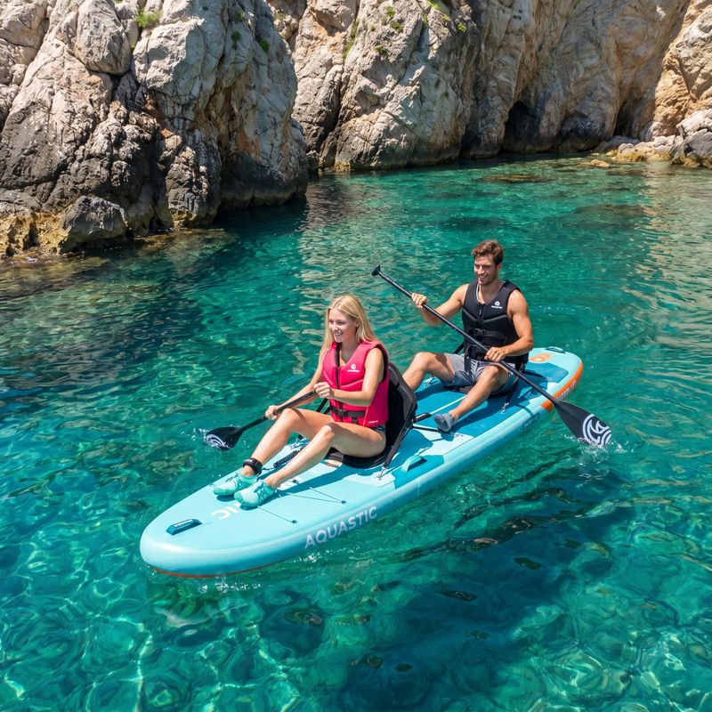 Súprava doska SUP nafukovacia AQUASTIC Tourer 12'0" 2-os zelená 23