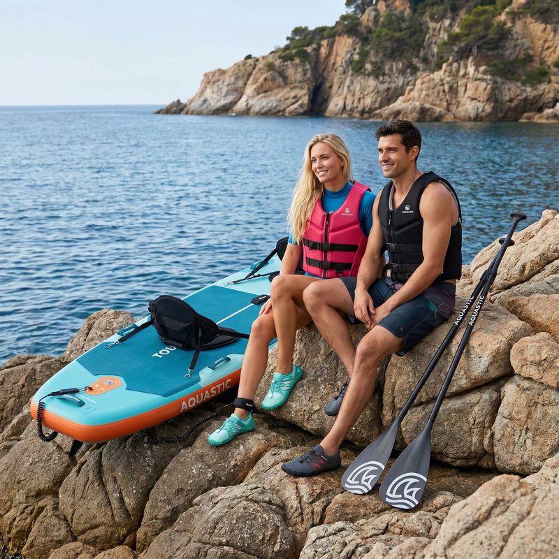 Súprava doska SUP nafukovacia AQUASTIC Tourer 12'0" 2-os zelená 24