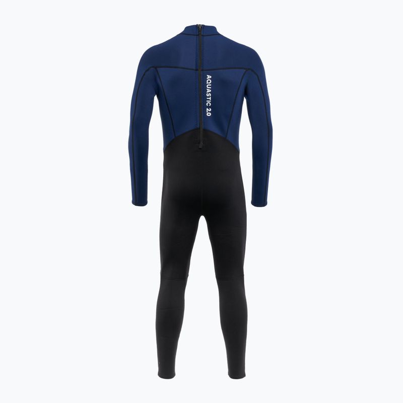 Pánsky plavecký neoprénový oblek AQUASTIC Wavey LG 2 mm black/blue 3