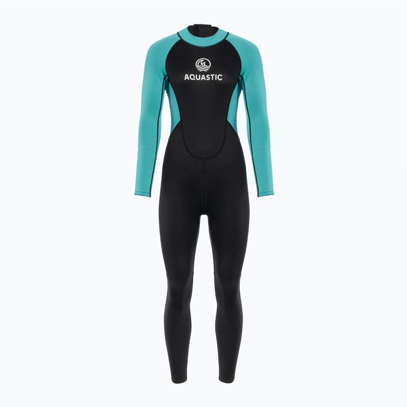 Dámsky plavecký neoprénový oblek AQUASTIC Wavey LG WMNS 2 mm black/mint 2