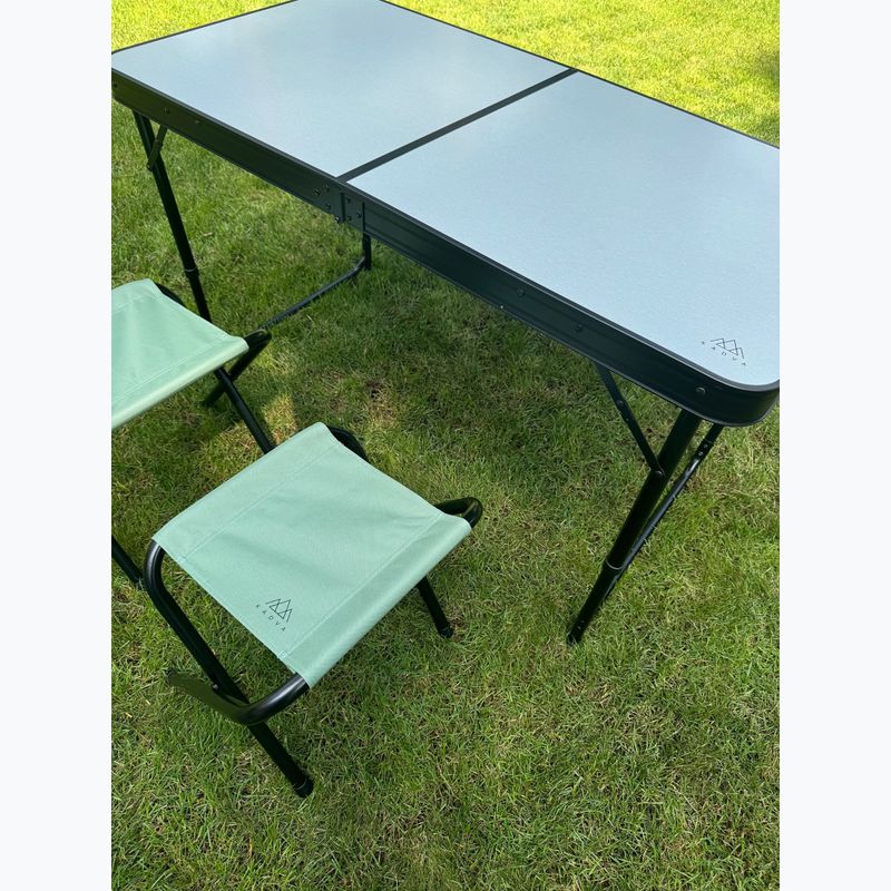 Stolný turistický skladací + stoličky KADVA CAMPtable set pre 4-6 osôb šedý 8