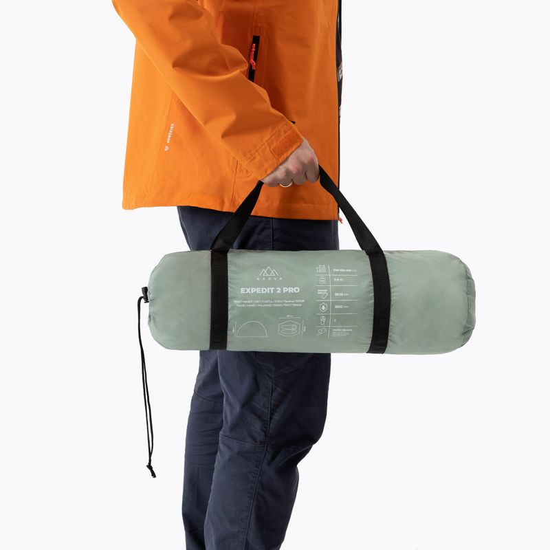Ultralehký turistický stan pre 2 osoby KADVA EXPEDIT 2 PRO šedozelený 18