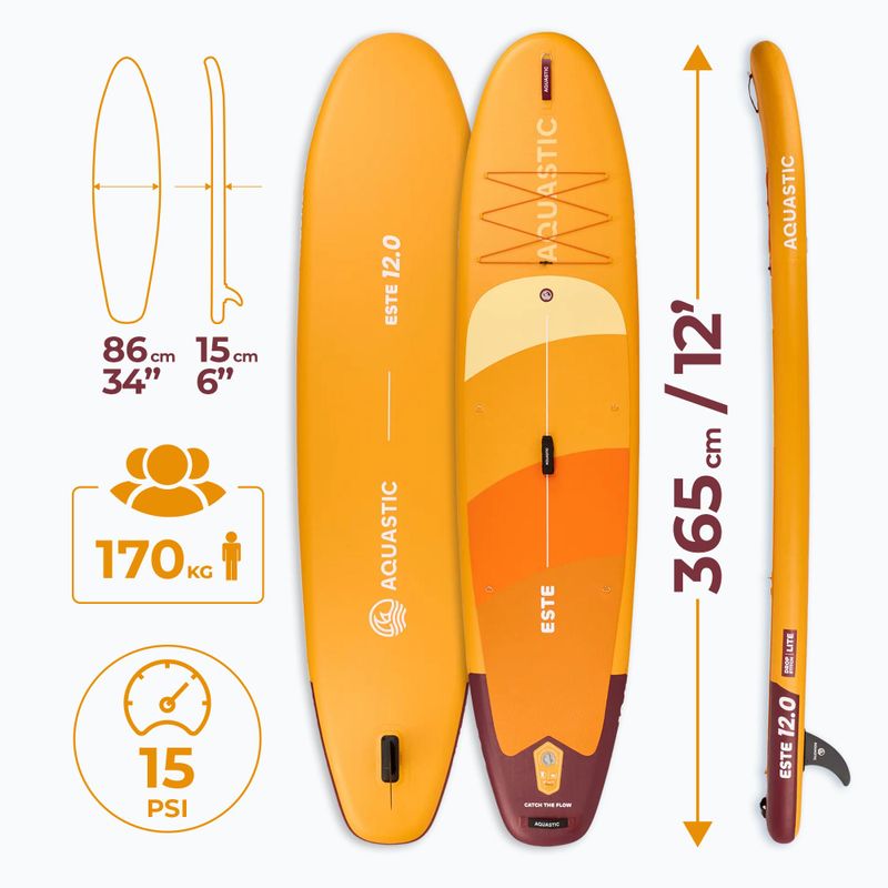 Súprava doska SUP nafukovacia AQUASTIC This 12'0" orange 26