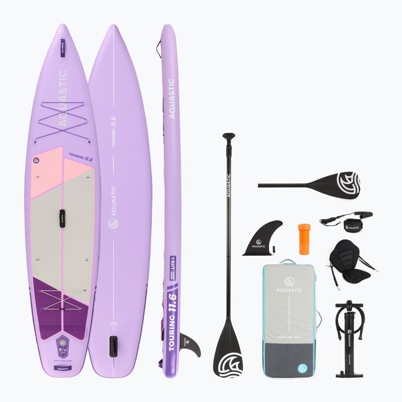 Súprava doska SUP nafukovacia AQUASTIC Touring 11'6" purple