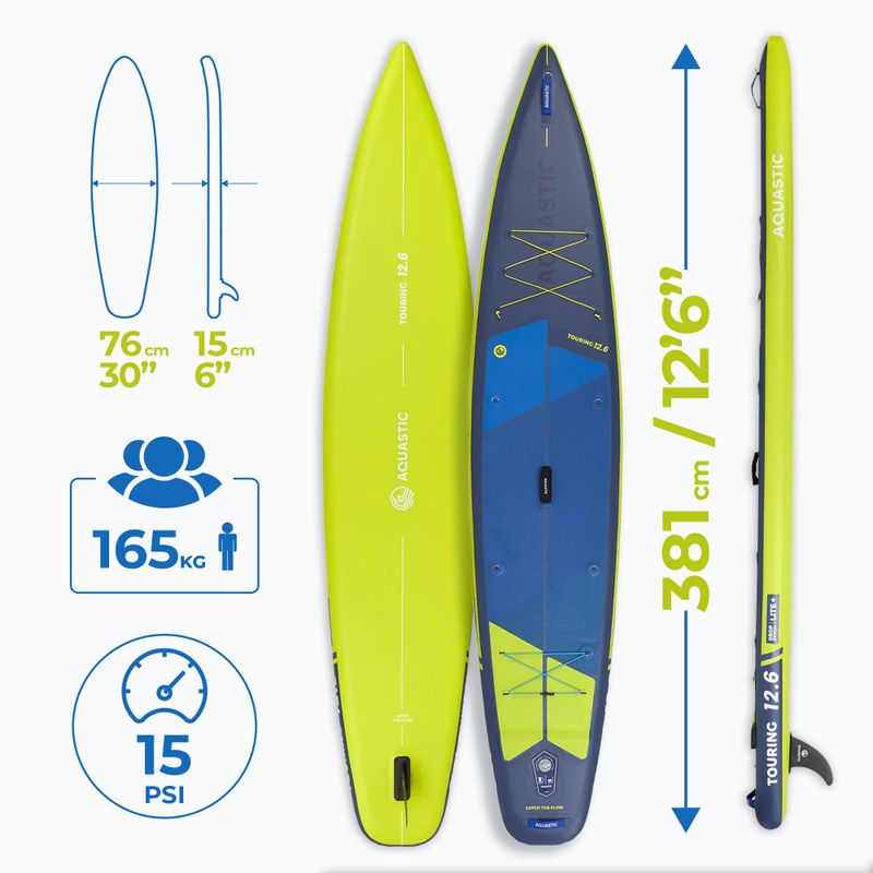 Doska SUP AQUASTIC Touring 12'6" tmavomodrá 21