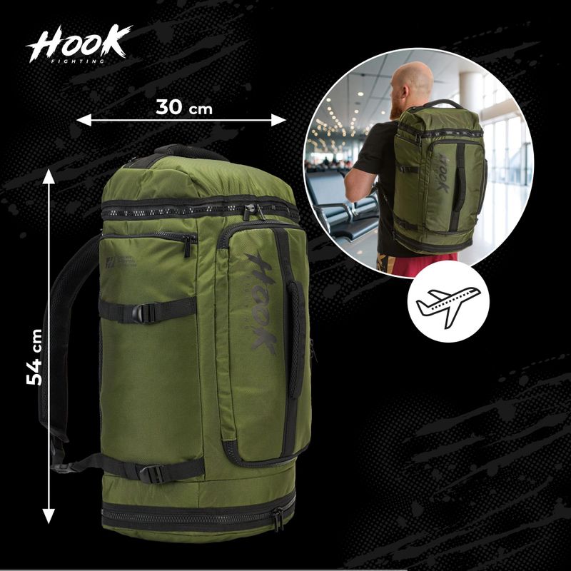 Batoh HOOK FIGHTING Training 2v1 Duffel Bag 30 l zelená 17