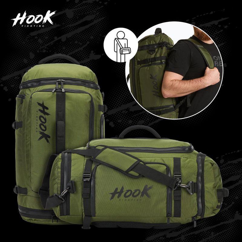 Batoh HOOK FIGHTING Camp 2v1 Duffel 41 l zelená 17