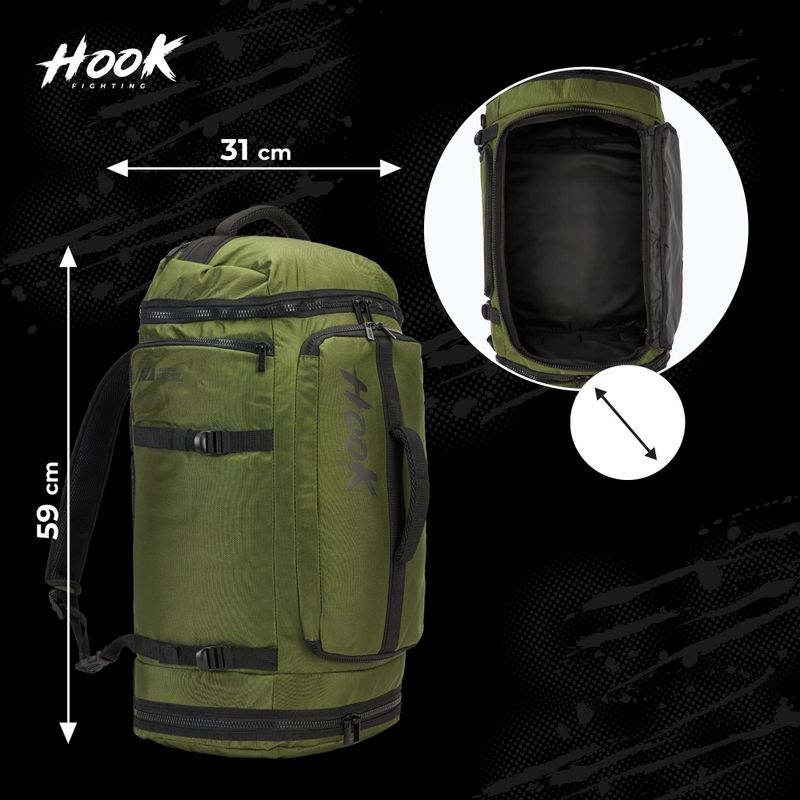 Batoh HOOK FIGHTING Camp 2v1 Duffel 41 l zelená 18