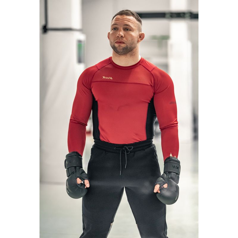 Pánsky rashguard s dlhým rukávom HOOK FIGHTING Base red 3