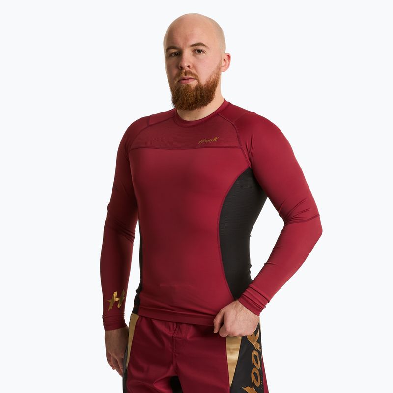 Pánsky rashguard s dlhým rukávom HOOK FIGHTING Base red