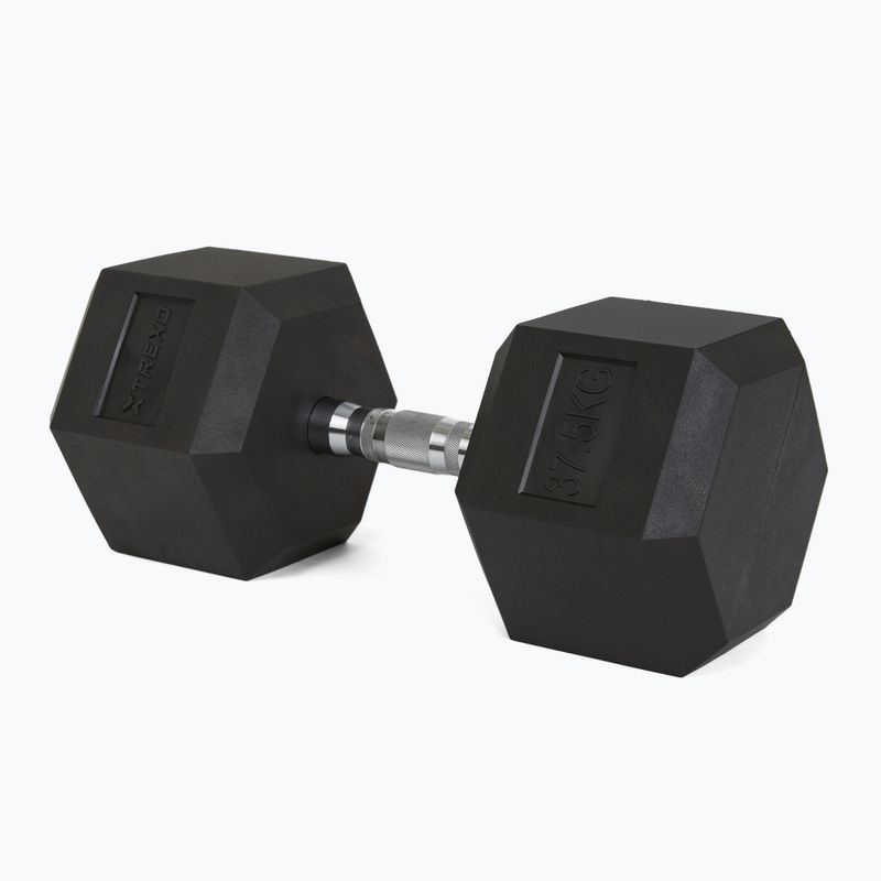 Pogumované činky TREXO Hex 37,5 kg