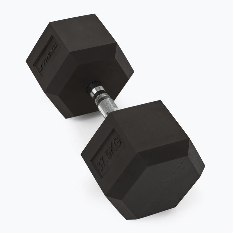 Pogumované činky TREXO Hex 37,5 kg 2