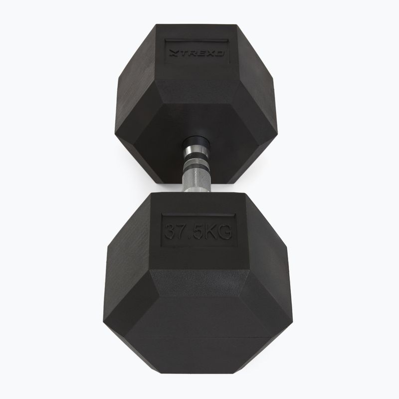Pogumované činky TREXO Hex 37,5 kg 3