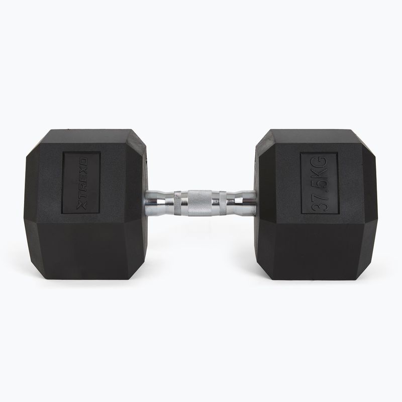 Pogumované činky TREXO Hex 37,5 kg 4