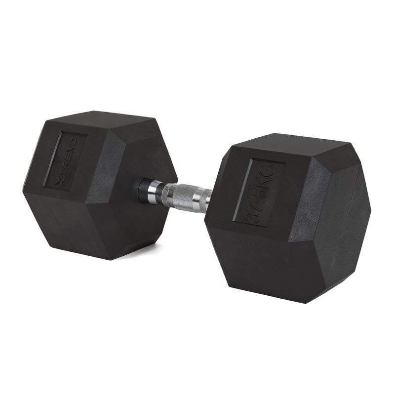 Pogumované činky TREXO Hex 37,5 kg 5